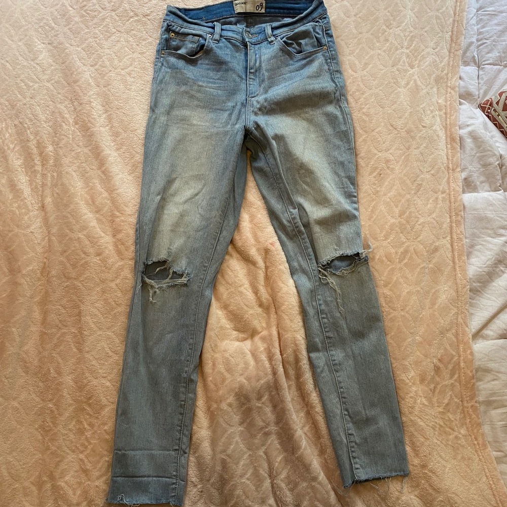 High waisted, ripped skinny jeans